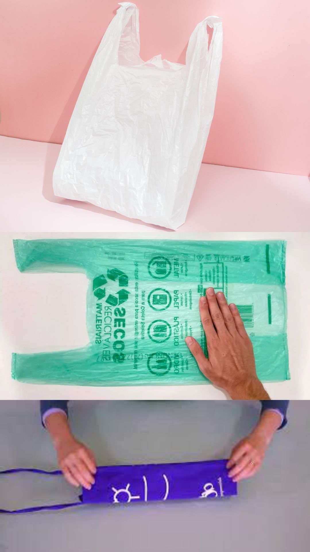 Bolsa de reciclaje para guardar bolsas de plástico