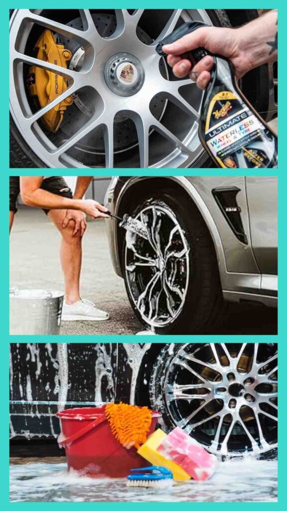 materiales para lavar las ruedas y llantas del coche